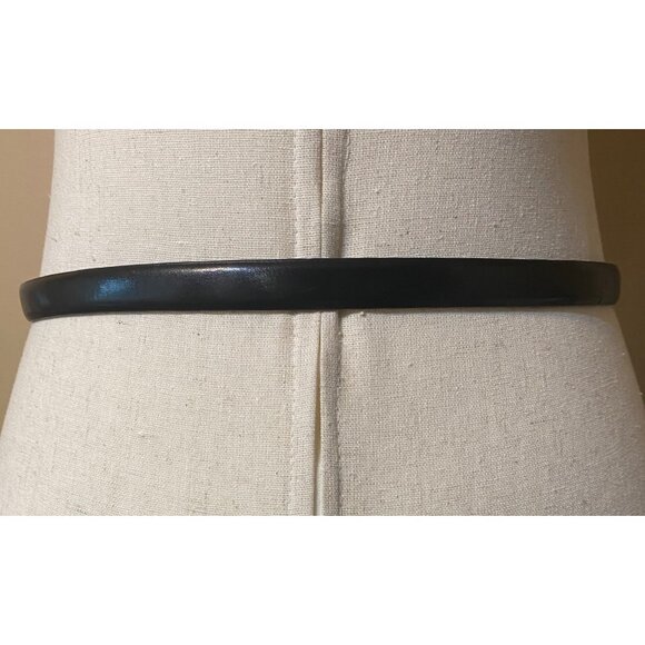 Vtg Liz Claiborne Jeweled Buckle Black Leather Blend Belt Women S Waist 27"-31" - Picture 2 of 10